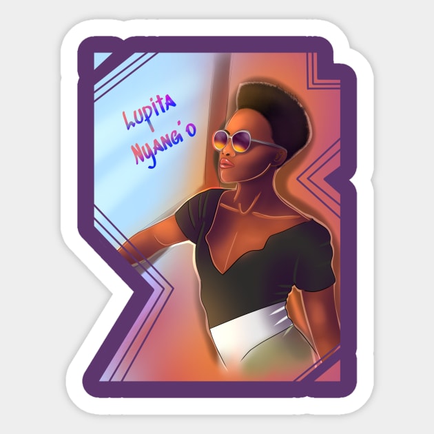 Lupita Nyang’o Sticker by Mushrooms And Stardust